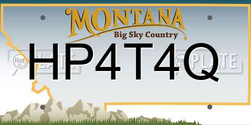 HP4T4Q Montana License Plate