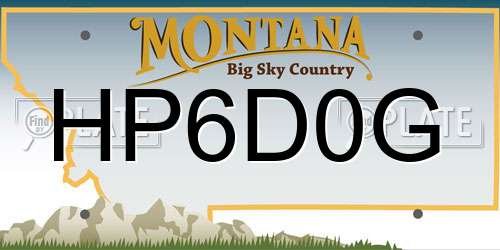 HP6D0G Montana License Plate