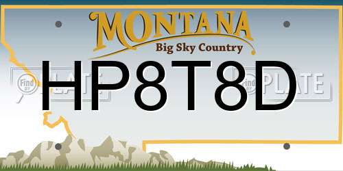HP8T8D Montana License Plate