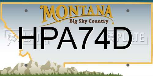HPA74D Montana License Plate