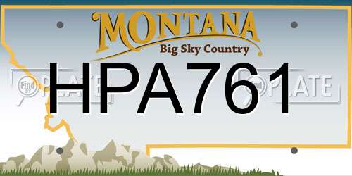 HPA761 Montana License Plate