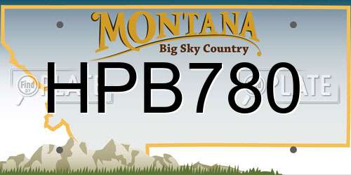 HPB780 Montana License Plate