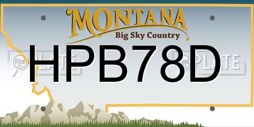 HPB78D Montana License Plate