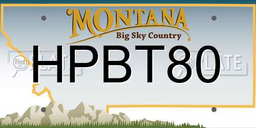 HPBT80 Montana License Plate
