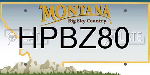 HPBZ80 Montana License Plate