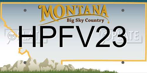 HPFV23 Montana License Plate