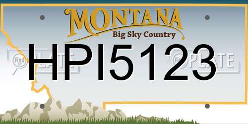 HPI5123 Montana License Plate