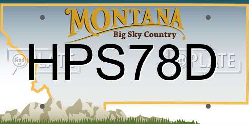 HPS78D Montana License Plate