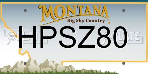 HPSZ80 Montana License Plate