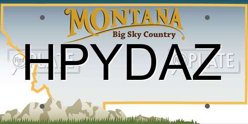 HPYDAZ Montana License Plate