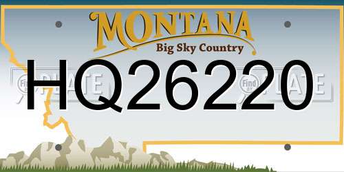 HQ26220 Montana License Plate