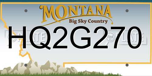 HQ2G270 Montana License Plate