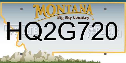 HQ2G720 Montana License Plate