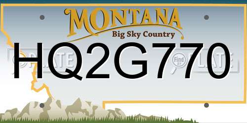 HQ2G770 Montana License Plate