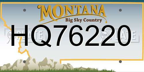 HQ76220 Montana License Plate