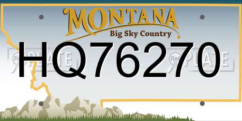 HQ76270 Montana License Plate