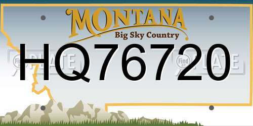 HQ76720 Montana License Plate