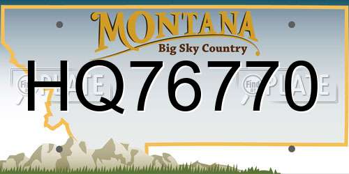 HQ76770 Montana License Plate