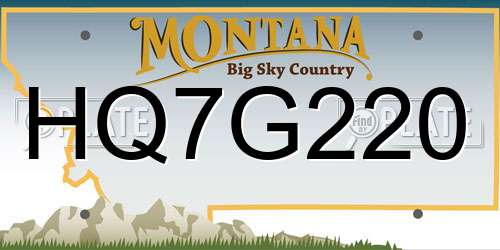HQ7G220 Montana License Plate