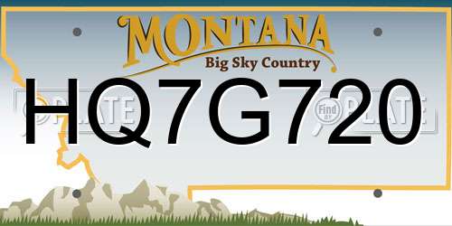 HQ7G720 Montana License Plate