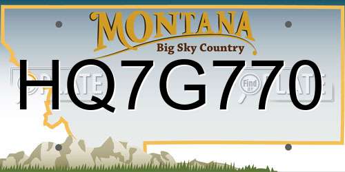 HQ7G770 Montana License Plate