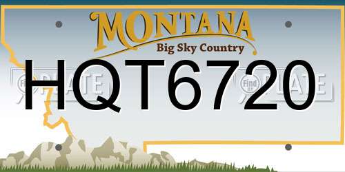 HQT6720 Montana License Plate