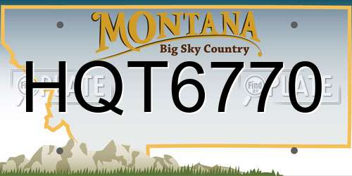 HQT6770 Montana License Plate