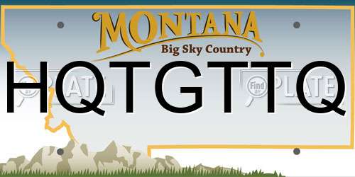 HQTGTTQ Montana License Plate