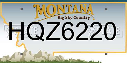 HQZ6220 Montana License Plate