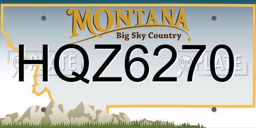 HQZ6270 Montana License Plate