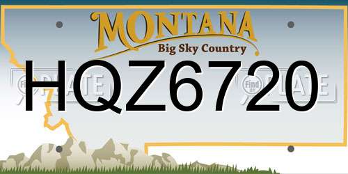 HQZ6720 Montana License Plate