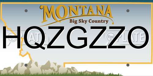 HQZGZZO Montana License Plate