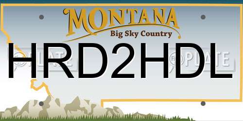HRD2HDL Montana License Plate
