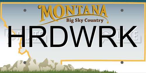 HRDWRK Montana License Plate