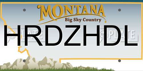 HRDZHDL Montana License Plate