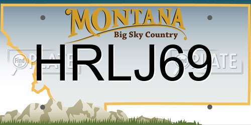 HRLJ69 Montana License Plate