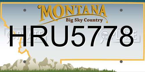 HRU5778 Montana License Plate