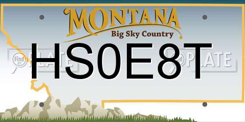 HS0E8T Montana License Plate