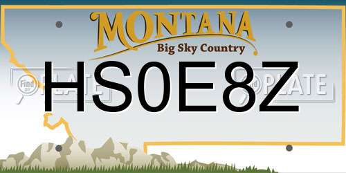 HS0E8Z Montana License Plate