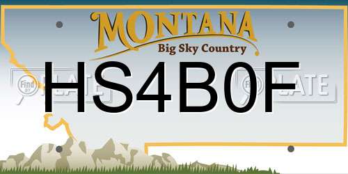HS4B0F Montana License Plate