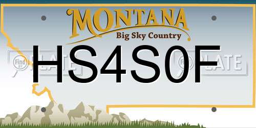 HS4S0F Montana License Plate