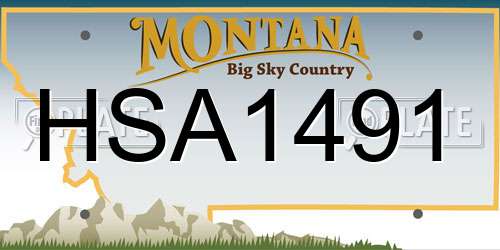 HSA1491 Montana License Plate