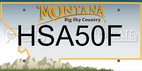 HSA50F Montana License Plate