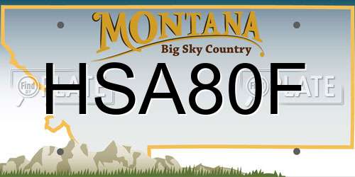HSA80F Montana License Plate