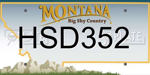 HSD352 Montana License Plate