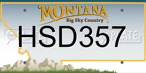 HSD357 Montana License Plate