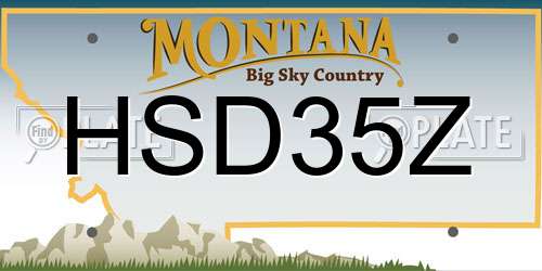 HSD35Z Montana License Plate