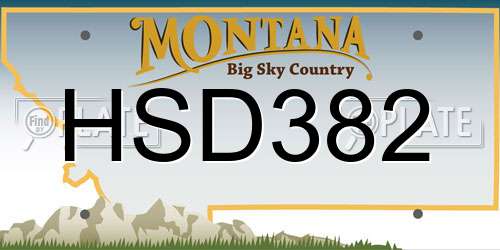 HSD382 Montana License Plate