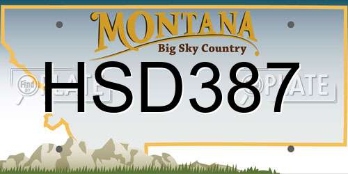 HSD387 Montana License Plate