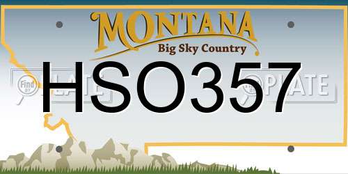 HSO357 Montana License Plate